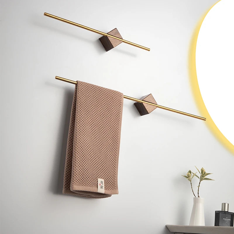 Wooden Block Towel Rack