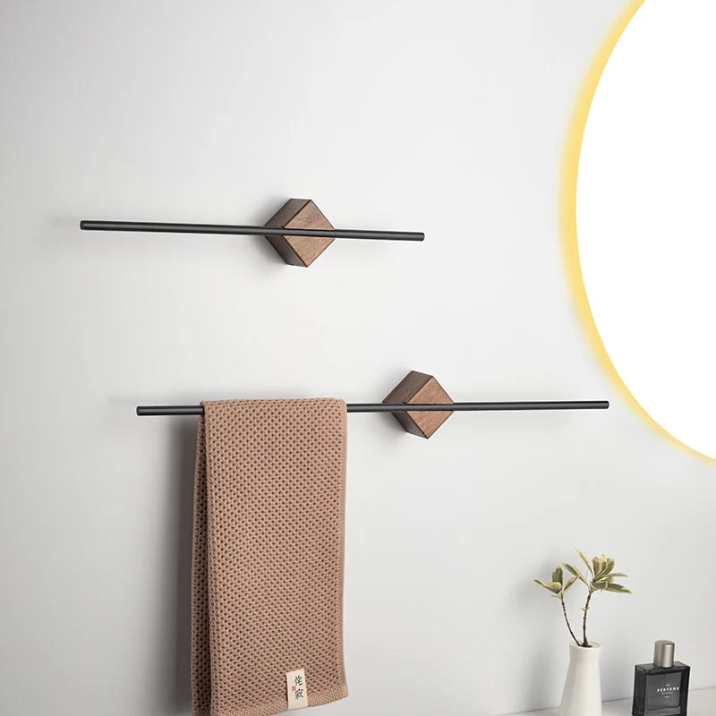 Wooden Block Towel Rack
