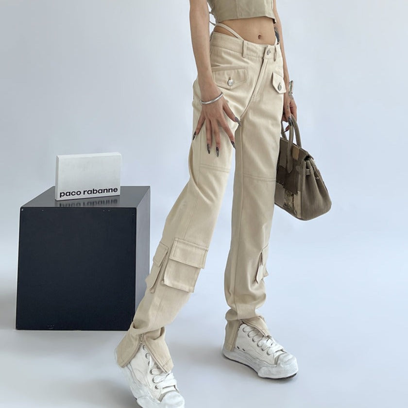 Mia Embroidered Utility Jeans