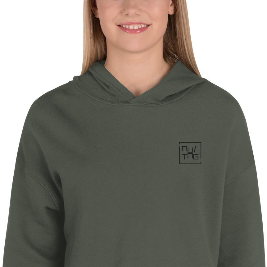 Women's Embroidered Crop Logo Hoodie