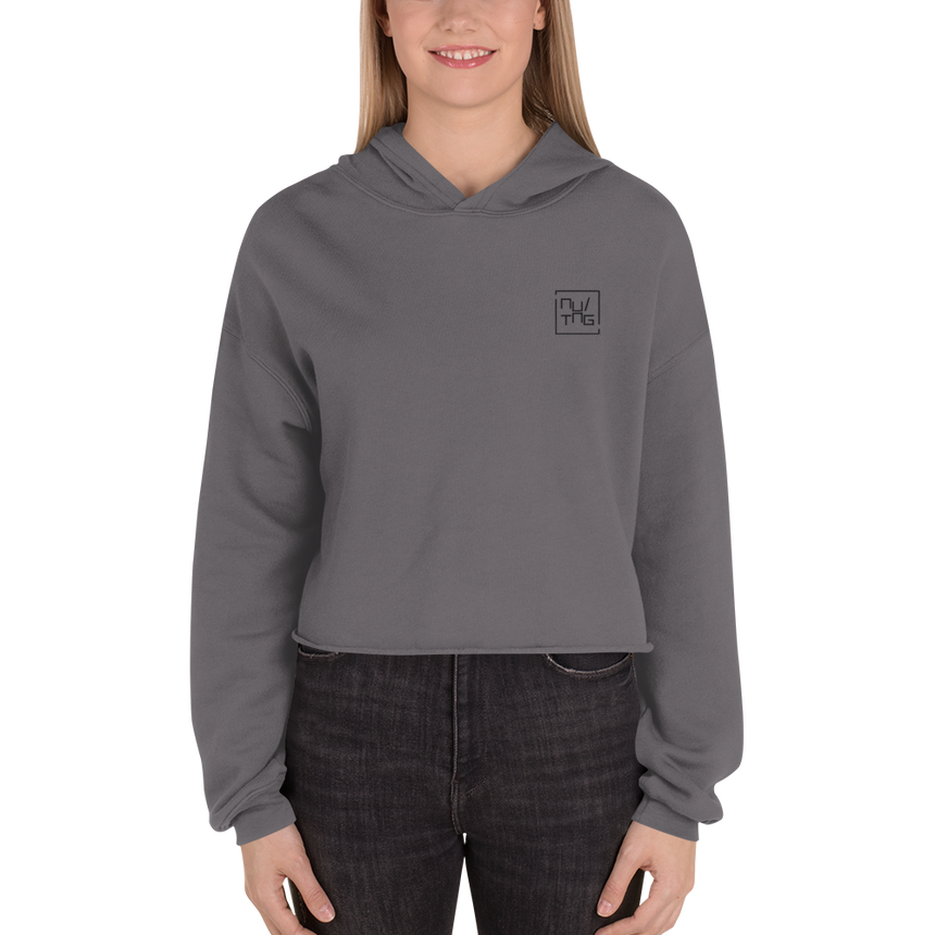 Women's Embroidered Crop Logo Hoodie