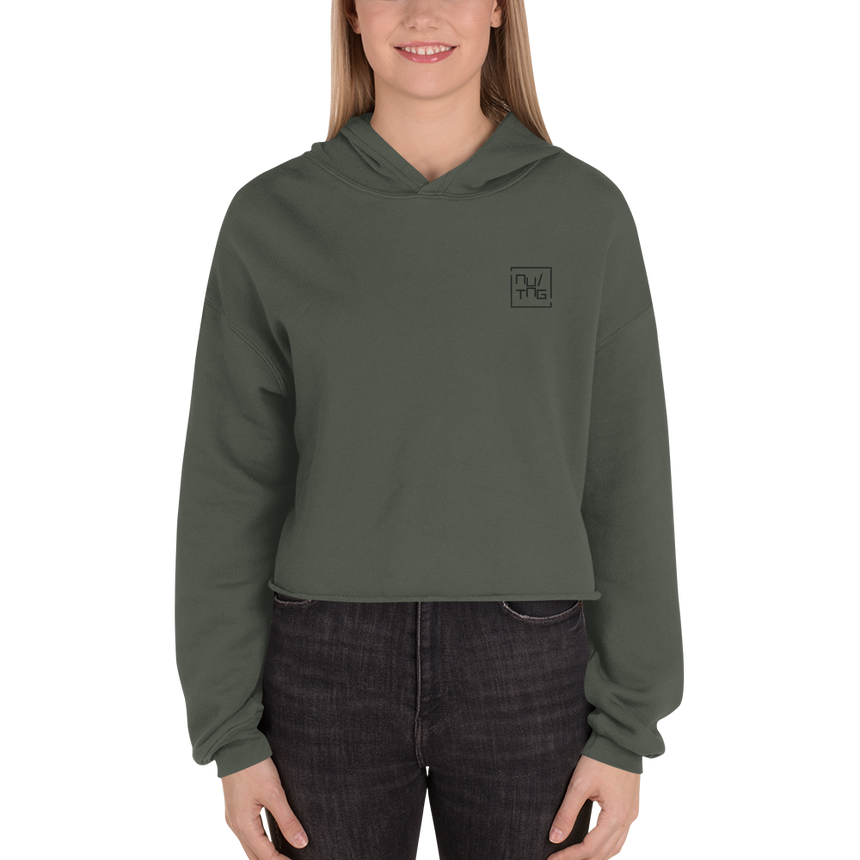 Women's Embroidered Crop Logo Hoodie