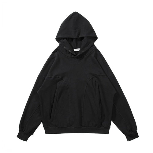 Baggy Snap Button Oversized Hoodie