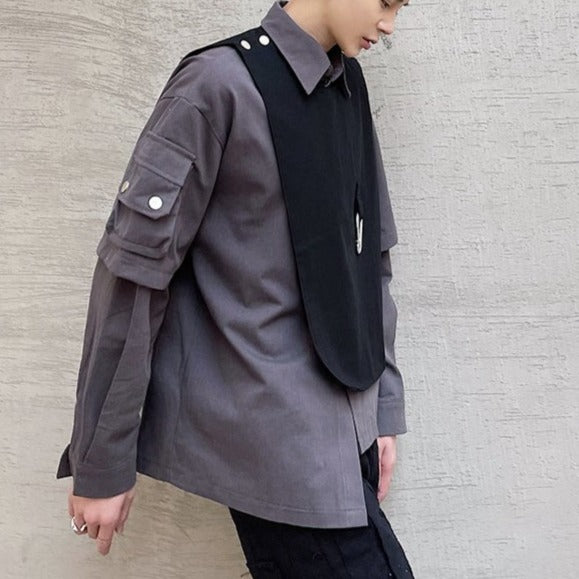Asymmetrical Utility Vest Shirt