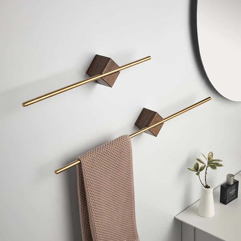 Wooden Block Towel Rack