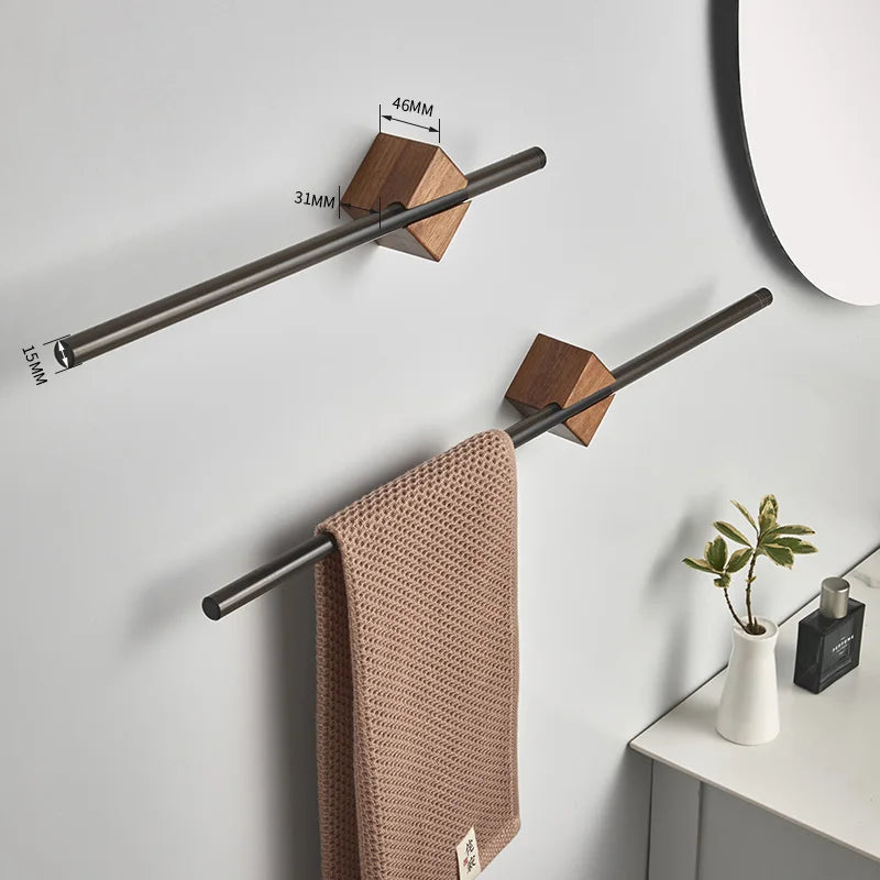 Wooden Block Towel Rack