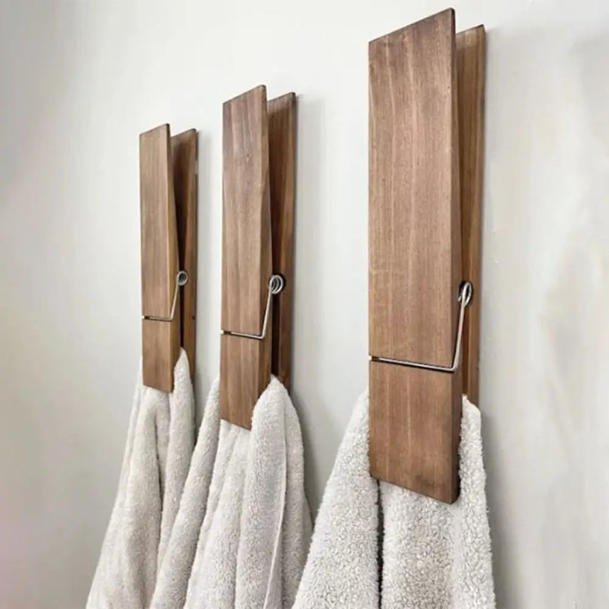 Clothes Pin Towel Holder