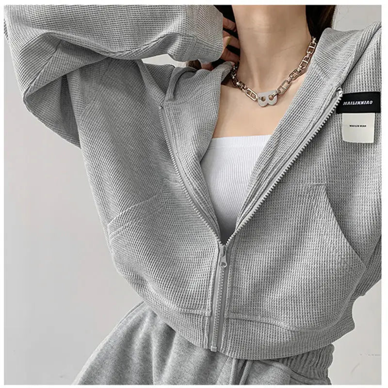 Tag Detail Zip-up Sweatshirt