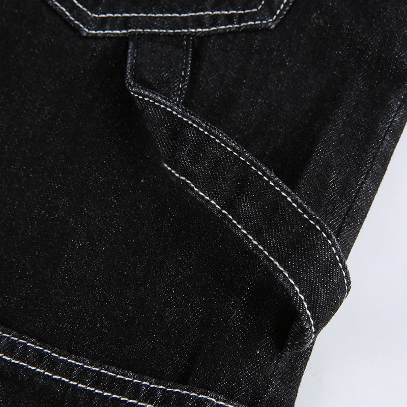 Contrast Stitch Utility Jeans