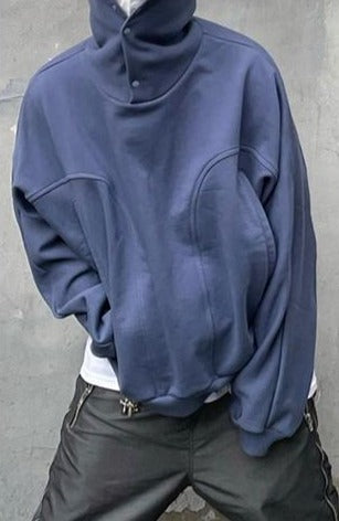 Baggy Snap Button Oversized Hoodie